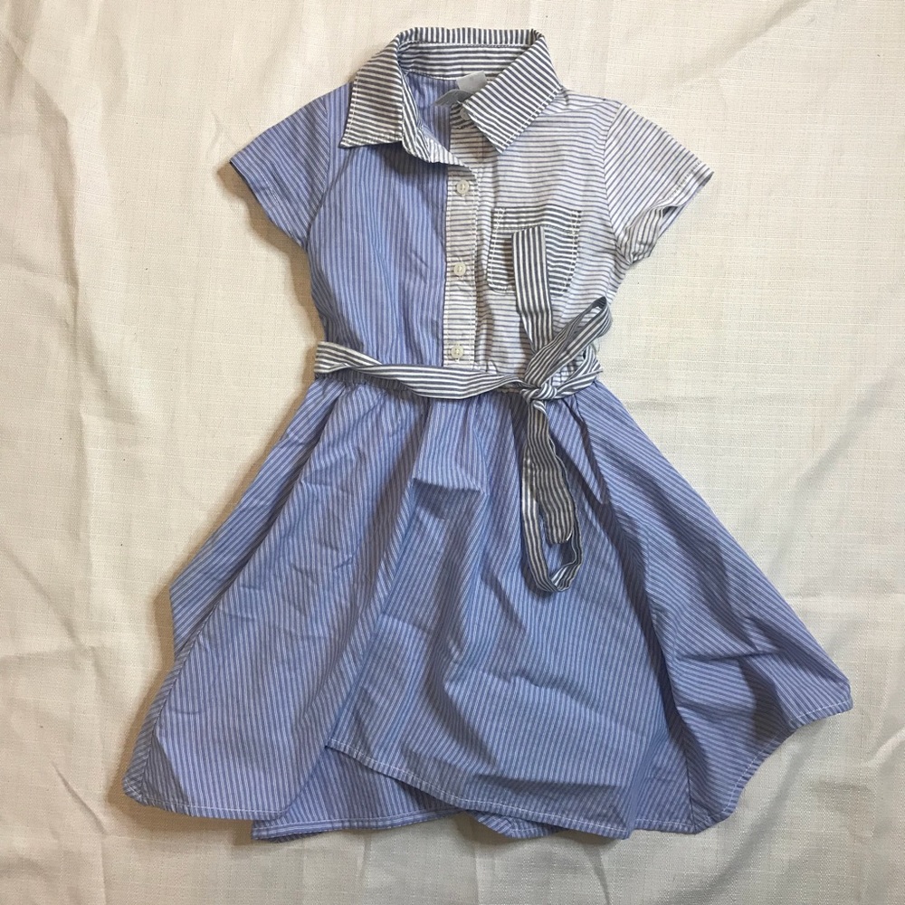 Carter’s | Pinstriped Button-down Belted Dress